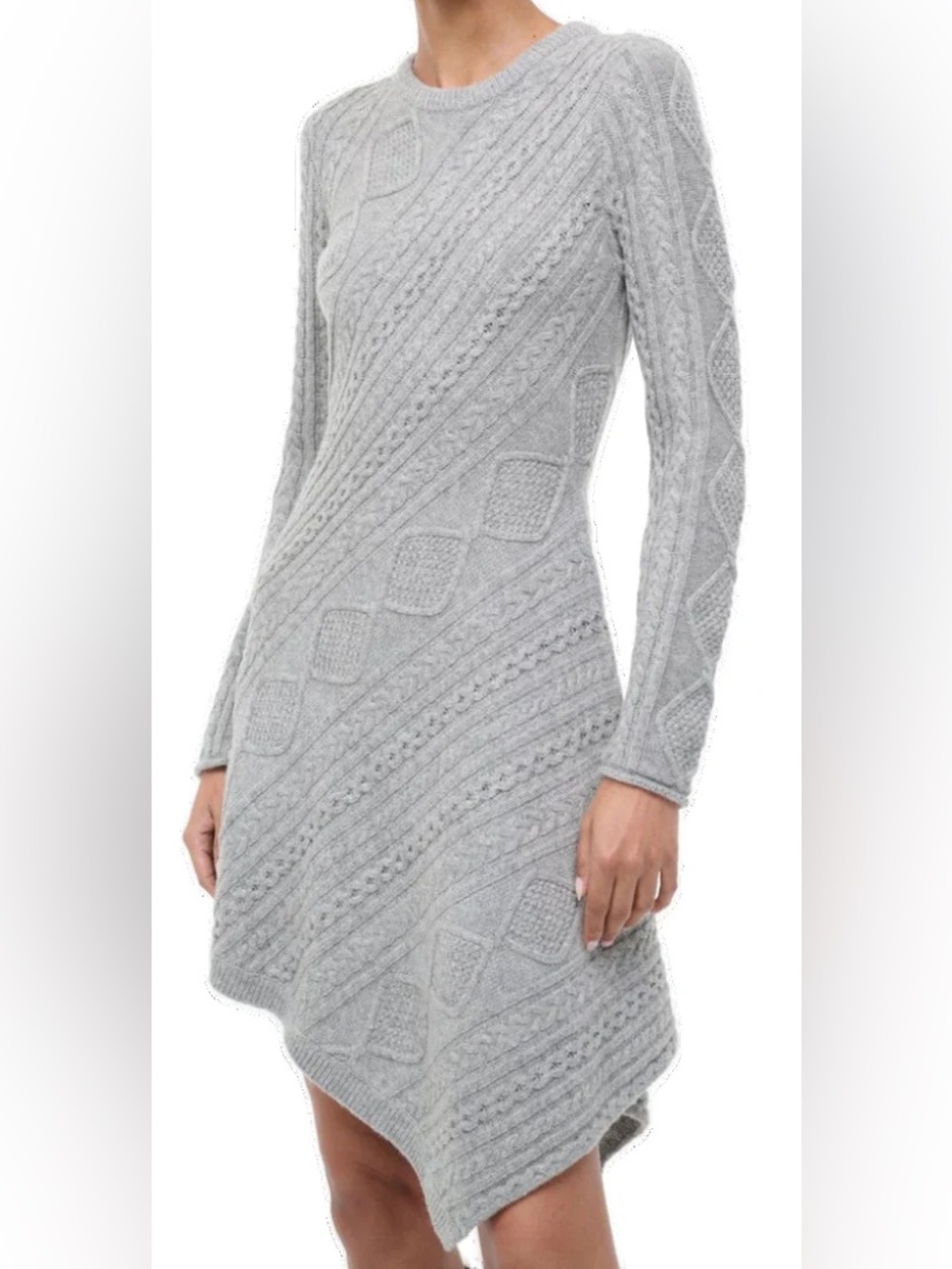 STAUD - EVA SWEATER DRESS IN HEATHER GREY